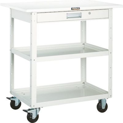 トラスコ中山 TRUSCO ツールワゴン イーグルワゴン 750X500 引出 天板付 ホワイト EGW-772TV-W 1台（直送品）