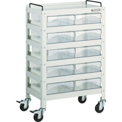 トラスコ中山 TRUSCO ツールワゴン ファイルラビット 540X330XH840 A4深引出X10 FRB-856D10 1台（直送品）