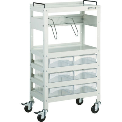 トラスコ中山 TRUSCO ツールワゴン ファイルラビット H970 A4深引出X6 ブックエンド1段 FRB-955D6B1 1台（直送品）