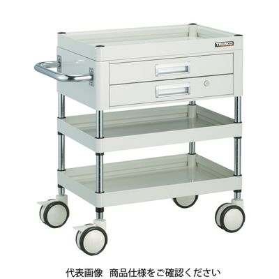 TRUSCO ツールワゴン ファルコンワゴン 2段引出付 750×500 ウレタン双輪 ヤンググリーン FAW-773XD-YG 1台（直送品）