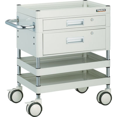 トラスコ中山 TRUSCO ツールワゴン ファルコンワゴン 引出付 750X500 ウレタン双輪 ホワイト FAW-773VZD-W 1台（直送品）