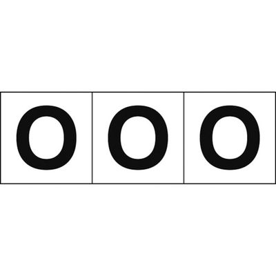 トラスコ中山 TRUSCO アルファベットステッカー 30×30 「O」 白地/黒文字 3枚入 TSN-30-O 1組(3枚)（直送品）