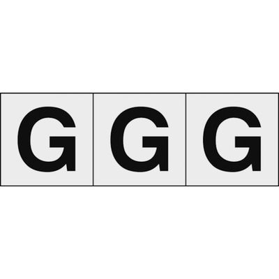 トラスコ中山 TRUSCO アルファベットステッカー 50×50 「G」 透明地/黒文字 3枚入 TSN-50-G-TM 1組(3枚)（直送品）