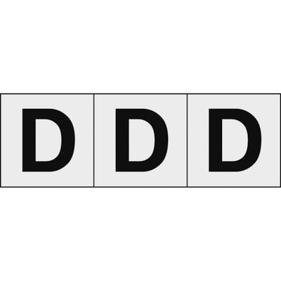 トラスコ中山 TRUSCO アルファベットステッカー 50×50 「D」 透明地/黒文字 3枚入 TSN-50-D-TM 1組(3枚)（直送品）