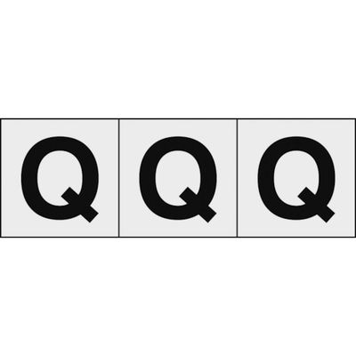 トラスコ中山 TRUSCO アルファベットステッカー 50×50 「Q」 透明地/黒文字 3枚入 TSN-50-Q-TM 1組(3枚)（直送品）
