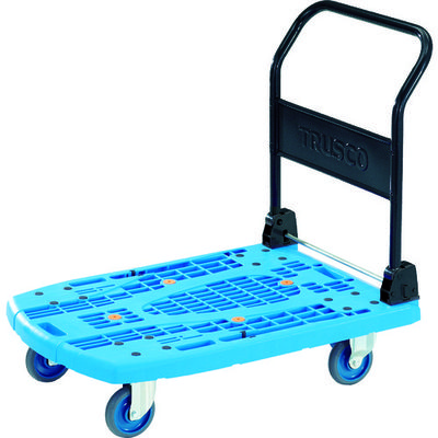 トラスコ中山 TRUSCO 樹脂台車 カルティオビッグ 折畳 900X600 ストッパー付 青 MPK-906-B-S 1台（直送品）