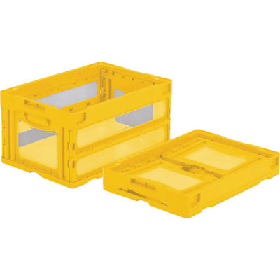 三甲 サンコー 折りたたみコンテナー 559040 マドコンO―40Bイエロー SKO-O-40B-YE 1個 439-1217（直送品）