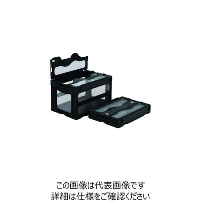 三甲 サンコー フタ一体型折りたたみコンテナー 559000 マドコンC―50Bブラック SKO-C-50B-BK 1個 432-2789（直送品）