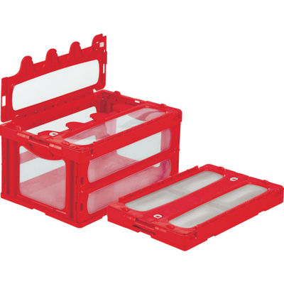 三甲 サンコー フタ一体型折りたたみコンテナー 559060 マドコンC―75Bレッド SKO-C-75B-RE 1個 432-2908（直送品）