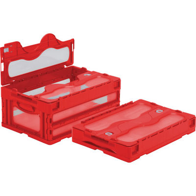 三甲 サンコー フタ一体型折りたたみコンテナー 559030 マドコンC―30Bレッド SKO-C-30B-RE 1個 439-0997（直送品）
