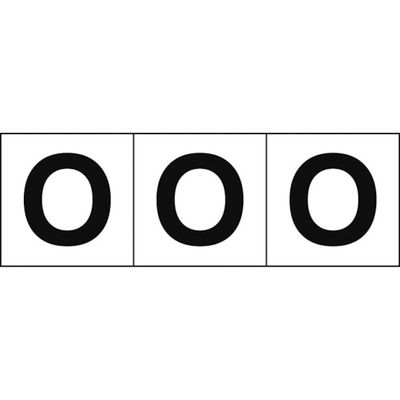 トラスコ中山 TRUSCO アルファベットステッカー 50×50 「O」 白地/黒文字 3枚入 TSN-50-O 1組(3枚)（直送品）