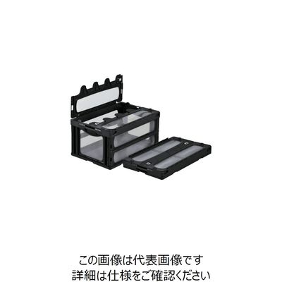 三甲 サンコー フタ一体型折りたたみコンテナー 559060 マドコンC―75Bブラック SKO-C-75B-BK 1個 432-2851（直送品）