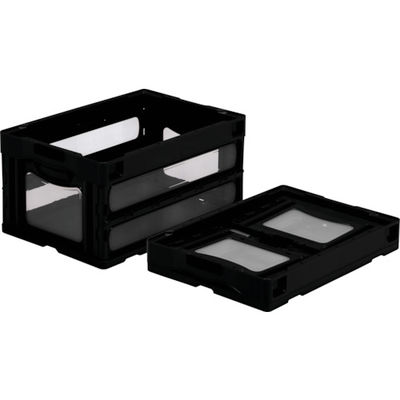 三甲 サンコー 折りたたみコンテナー 559040 マドコンO―40Bブラック SKO-O-40B-BK 1個 439-1152（直送品）