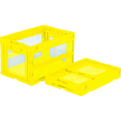 三甲 サンコー 折りたたみコンテナー 559010 マドコンO―50Bイエロー SKO-O-50B-YE 1個 432-2983（直送品）