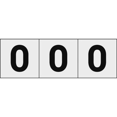 トラスコ中山 TRUSCO 数字ステッカー 50×50 「0」 透明地/黒文字 3枚入 TSN-50-ZR-TM 1組(3枚) 438-9646（直送品）