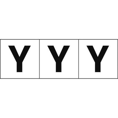 トラスコ中山 TRUSCO アルファベットステッカー 50×50 「Y」 白地/黒文字 3枚入 TSN-50-Y 1組(3枚)（直送品）