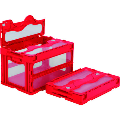 三甲 サンコー フタ一体型折りたたみコンテナー 559000 マドコンCー50Bレッド SKO-C-50B-RE 1個 432-2835（直送品）