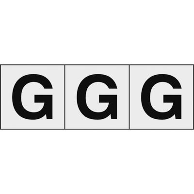 トラスコ中山 TRUSCO アルファベットステッカー 30×30 「G」 透明地/黒文字 3枚入 TSN-30-G-TM 1組(3枚)（直送品）