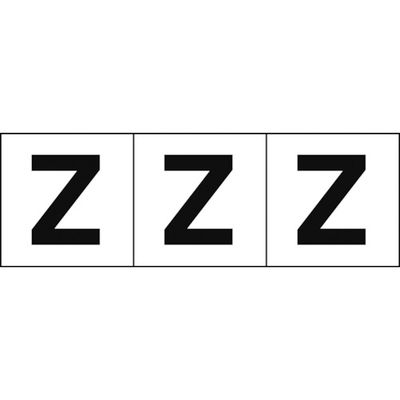 トラスコ中山 TRUSCO アルファベットステッカー 50×50 「Z」 白地/黒文字 3枚入 TSN-50-Z 1組(3枚)（直送品）