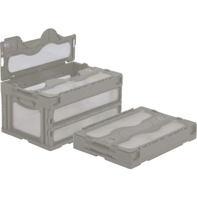 三甲 サンコー フタ一体型折りたたみコンテナー 559020 マドコンC―40B ライトグレー SKO-C-40B-GLL 1個（直送品）