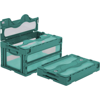 三甲 サンコー フタ一体型折りたたみコンテナー 559020 マドコンC―40Bグリーン SKO-C-40B-GR 1個 439-1055（直送品）