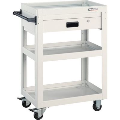 トラスコ中山 TRUSCO ツールワゴン ドルフィン 600×400 1段引出 ウレタンキャスター ホワイト DLWS-963VU-W 1台（直送品）