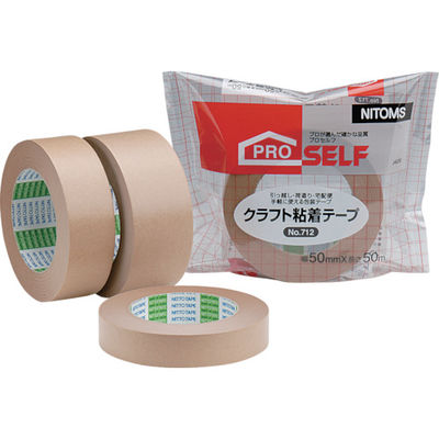 ニトムズ クラフト粘着テープNO712 38×50 J4020 1巻 441-8247（直送品）
