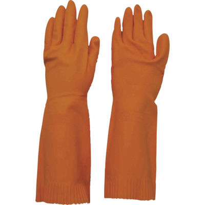 ダンロップホームプロダクツ ダンロップ 天然ゴム厚手 裏毛付 L オレンジ 6333 1双 439-6995（直送品）