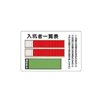 ユニット 入坑者一覧表(50名用) 393-43 1台（直送品）