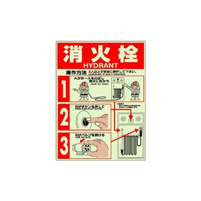 ユニット 消防誘導標識 消火栓 826-22 1枚（直送品） - アスクル