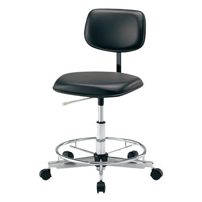 アズワン クリーンカラフルスタンダードチェア(クラス100対応) 足掛リング有り ブラック LSC-BKR 1脚 2-670-01（直送品）