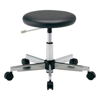 アズワン クリーンカラフルラウンドチェア(クラス100対応) 足掛リング無し ブラック LRC-BK 1脚 2-671-01（直送品）