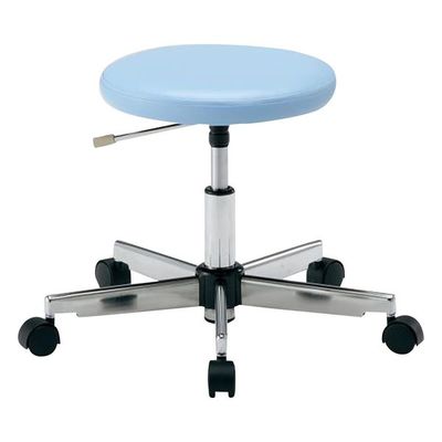 アズワン クリーンカラフルラウンドチェア(クラス100対応) 足掛リング無し ブルー LRC-B 1脚 2-671-03（直送品）