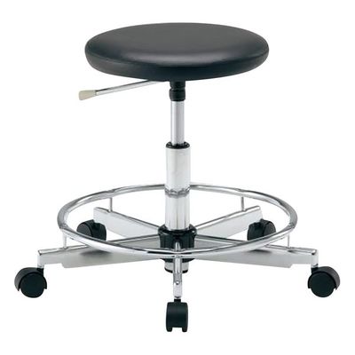 アズワン クリーンカラフルラウンドチェア(クラス100対応) 足掛リング有り ブラック LRC-BKR 1脚 2-672-01（直送品）