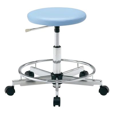 アズワン クリーンカラフルラウンドチェア(クラス100対応) 足掛リング有り ブルー LRC-BR 1脚 2-672-03（直送品）