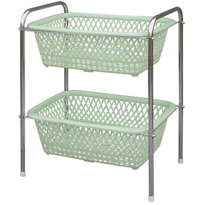 三和化研工業 脱衣カゴ(2段) ゴム脚付 243143 1台 02-2580-00（直送品）