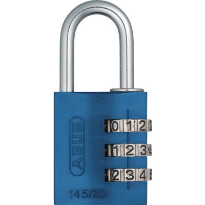 日本ロックサービス ABUS ナンバー可変式南京錠 145ー30 ブルー 145-30-BL 1個 445-1325（直送品）