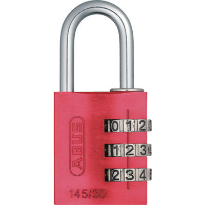 日本ロックサービス ABUS ナンバー可変式南京錠 145ー30 レッド 145-30-RE 1個 445-1341（直送品）