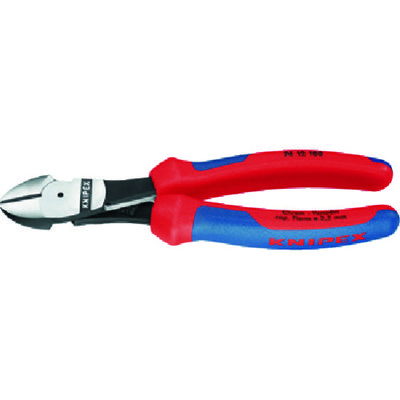 KNIPEX 強力型ニッパー バネ付 180mm 7412-180 1丁 446-8872（直送品）