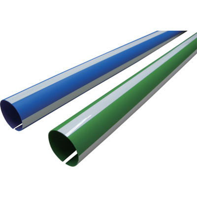 日大工業 ワニ印 単管安全表示カバー 「目立つぞ」 ブルー/白 長さ900mm 000171 1本 473-9183（直送品）