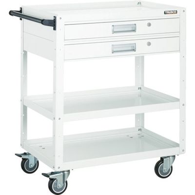 TRUSCO ツールワゴン イーグルワゴン 600×400 2段引出付 ウレタン4輪自在 ヤンググリーン EGW-963V2UJ-YG 1台（直送品）