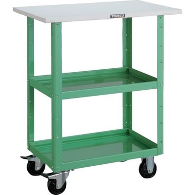 トラスコ中山 TRUSCO ツールワゴン イーグルワゴン 600X400XH740 天板付 ヤンググリーン EGW-762T-YG 1台（直送品）