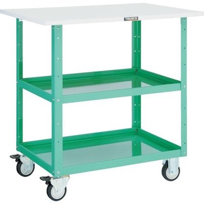 TRUSCO ツールワゴン イーグルワゴン 600X400 天板付 ウレタン4輪自在 ヤンググリーン EGW-962TUJ-YG 1台（直送品）