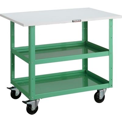 トラスコ中山 TRUSCO ツールワゴン バーディワゴン 750X500 天板付 ヤンググリーン BDW-772T-YG 1台（直送品）