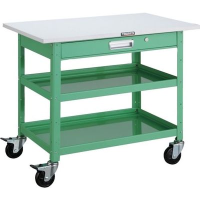 トラスコ中山 TRUSCO ツールワゴン バーディワゴン 600X400 引出 天板付 ヤンググリーン BDW-762TV-YG 1台（直送品）