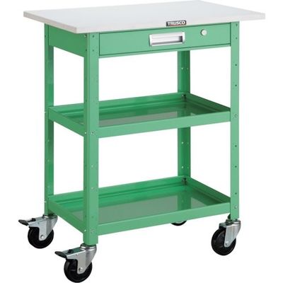 トラスコ中山 TRUSCO ツールワゴン バーディワゴン 600X400 引出 天板付 ヤンググリーン BDW-962TV-YG 1台（直送品）