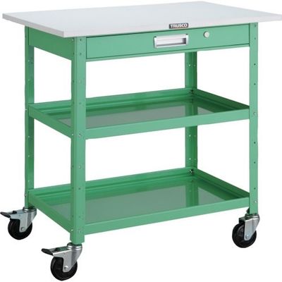 トラスコ中山 TRUSCO ツールワゴン バーディワゴン 750X500 引出 天板付 ヤンググリーン BDW-972TV-YG 1台（直送品）