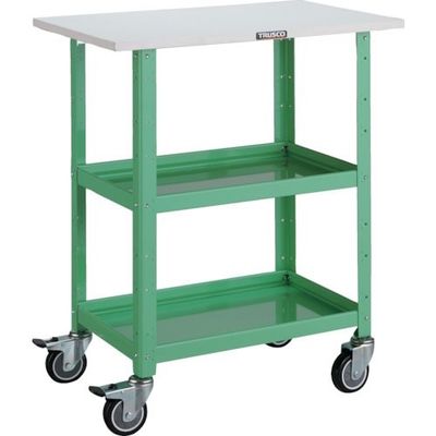 TRUSCO ツールワゴン バーディワゴン 600X400 天板付 ウレタン車輪 ヤンググリーン BDW-962TU-YG 1台（直送品）