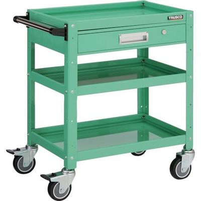トラスコ中山 TRUSCO バーディワゴン 600×400 引出付 ウレタン車輪 ヤンググリーン BDW-763VU-YG 1台（直送品）