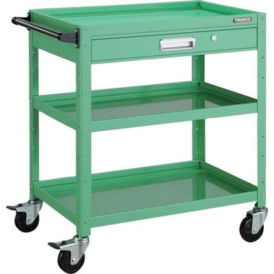 トラスコ中山 TRUSCO ツールワゴン バーディワゴン 600X400 引出付 ヤンググリーン BDW-763V-YG 1台（直送品）